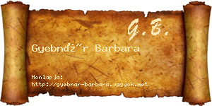Gyebnár Barbara névjegykártya